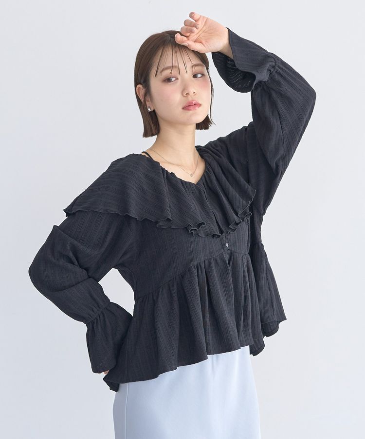 earth music&ecology「ラッフルカラーカットブラウス」|シャツ・ブラウス|