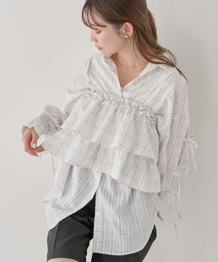 earth music&ecology「アソートチェックティアードビスチェ」|ベスト・ジレ|