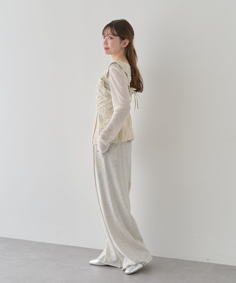 earth music&ecology「フラワーペプラムビスチェ」|ベスト・ジレ|