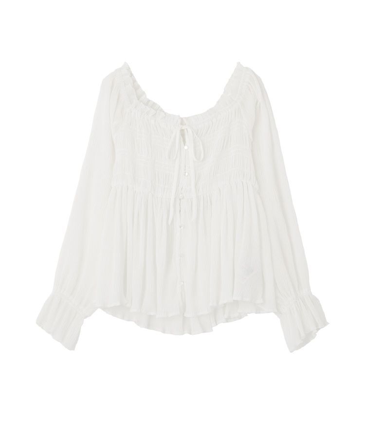 earth music&ecology「シャーリングフリルオフショルブラウス」|シャツ・ブラウス|