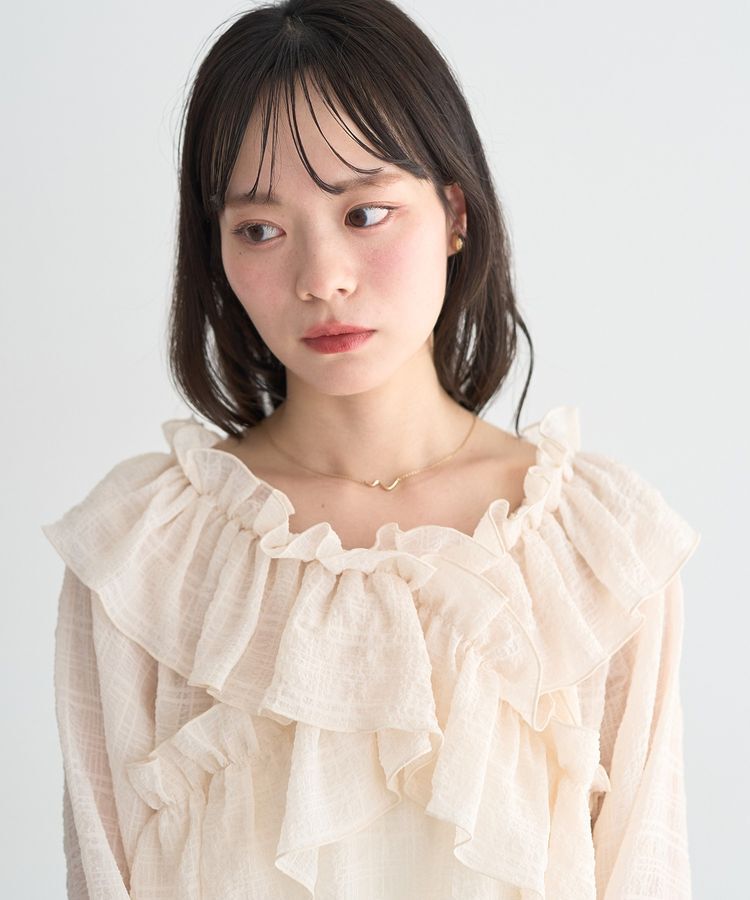 earth music&ecology「シアーチェック2wayオフショルブラウス」|シャツ・ブラウス|