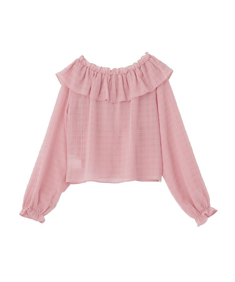 earth music&ecology「シアーチェック2wayオフショルブラウス」|シャツ・ブラウス|