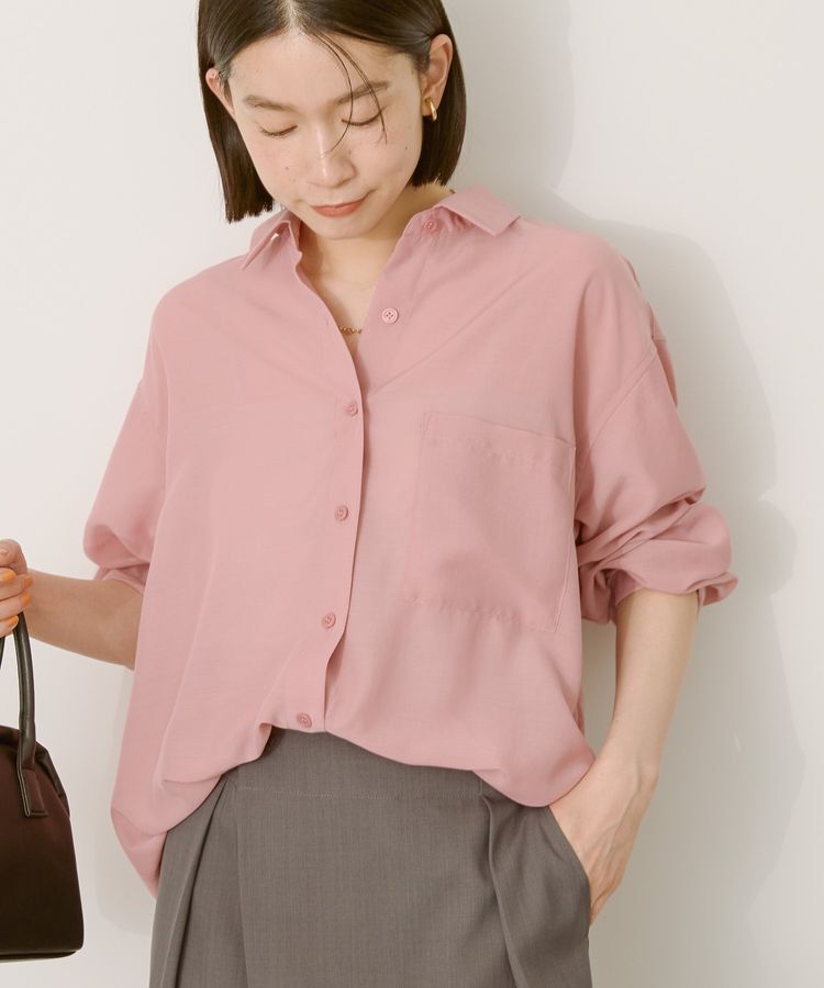 AMERICAN HOLIC「シアーボイルオーバーシルエットシャツ」|シャツ・ブラウス|Pink