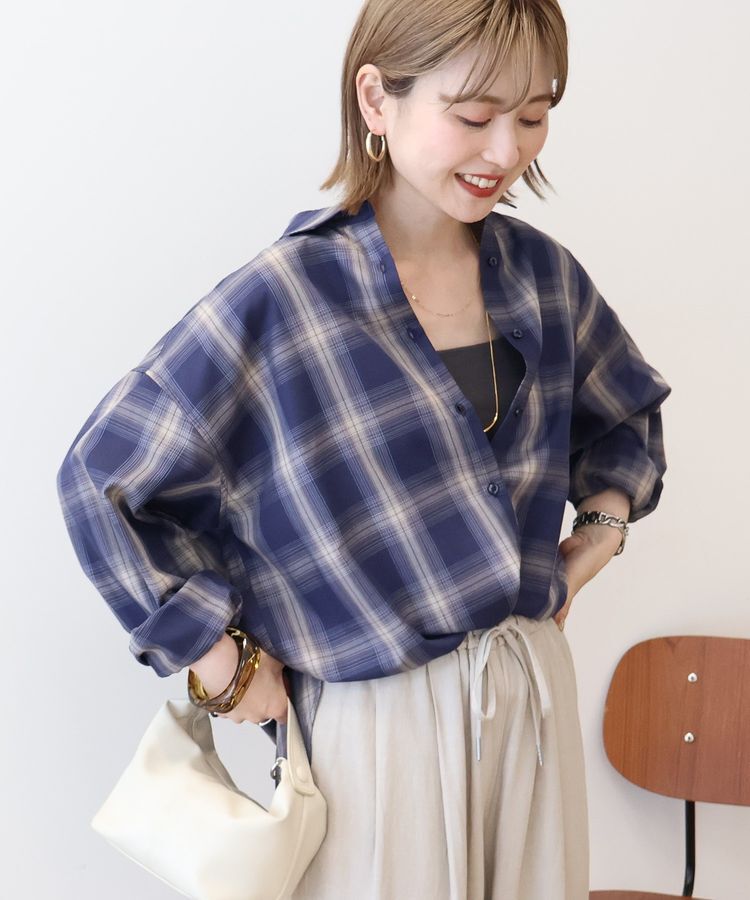 AMERICAN HOLIC「イージーケアチェックシャツ【360&deg;着こなしシャツ】」|シャツ・ブラウス|Blue