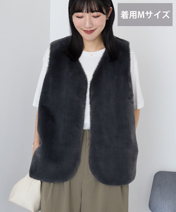 AMERICAN HOLIC「【選べる丈】ファーベスト」|ベスト・ジレ|Charcoal Gray