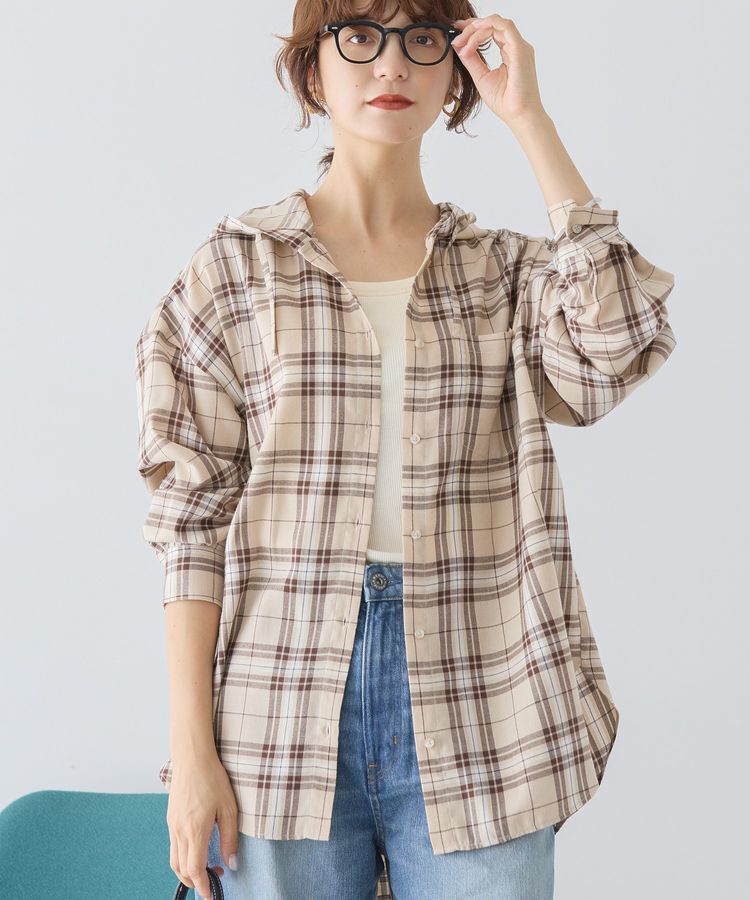 AMERICAN HOLIC「チェックフードシャツ」|シャツ・ブラウス|