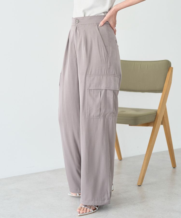 AMERICAN HOLIC「サテンカーゴパンツ」|その他|Gray Beige