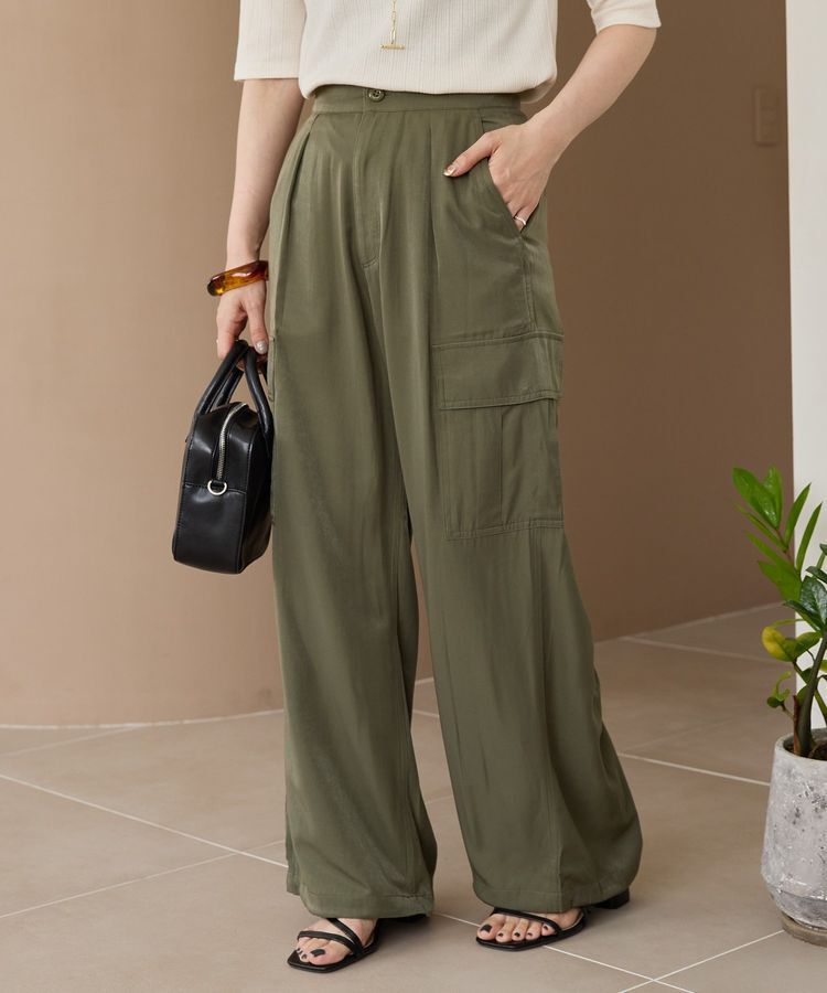 AMERICAN HOLIC「サテンカーゴパンツ」|その他|Khaki