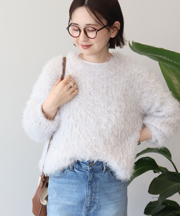 AMERICAN HOLIC「シャギーニットプルオーバー」|ニット・セーター|Light Gray