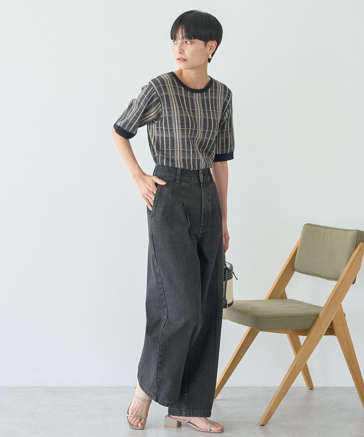 AMERICAN HOLIC「タックワイドデニム」|デニム|