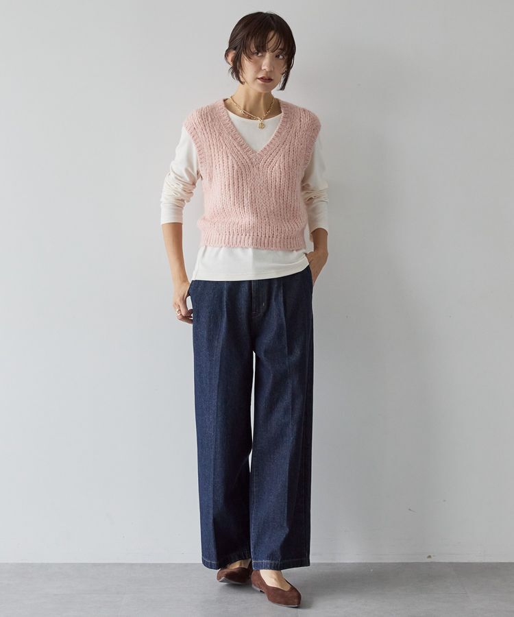 AMERICAN HOLIC「【選べる丈】甘編みニットベスト」|ベスト・ジレ|