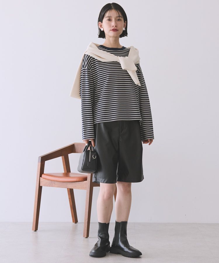 AMERICAN HOLIC「カラーボーダークロップド丈プルオーバー」|Tシャツ・カットソー|