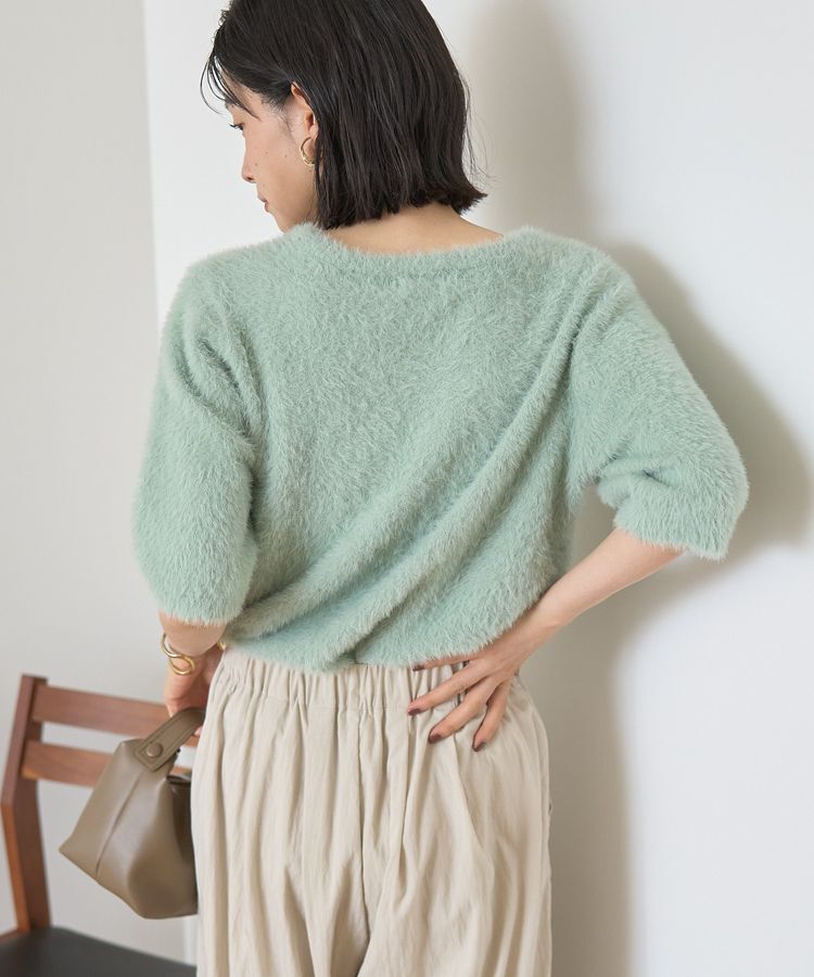 AMERICAN HOLIC「フェザー半袖ニットプルオーバー」|ニット・セーター|