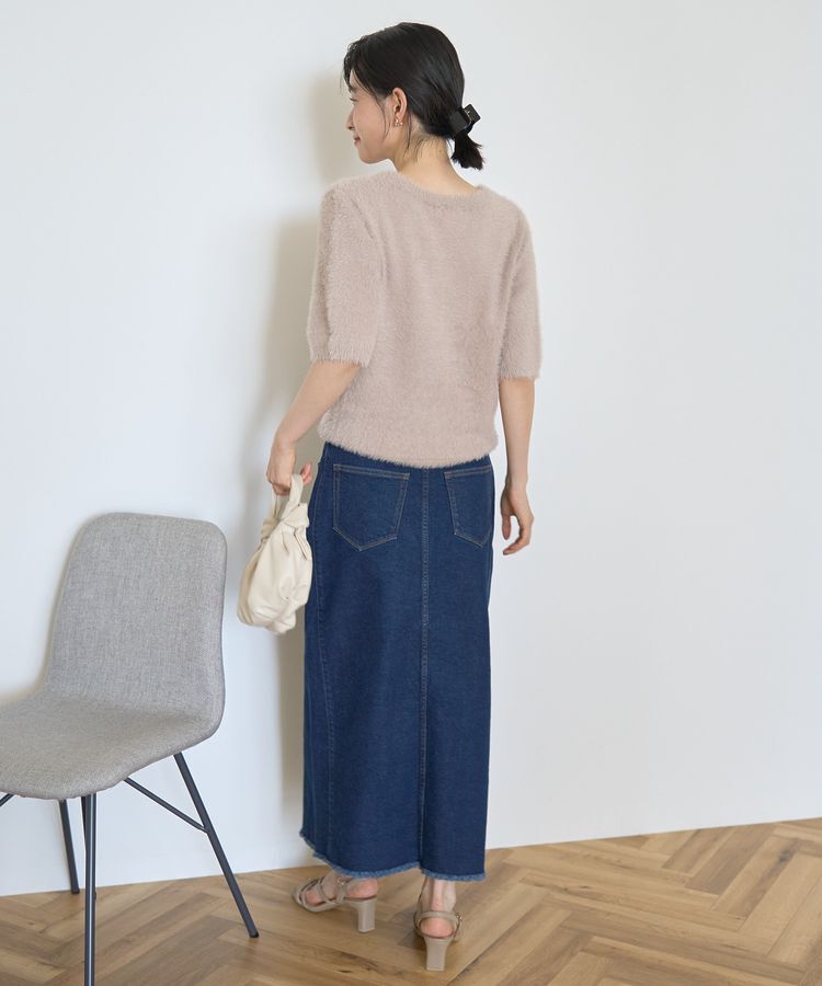 AMERICAN HOLIC「フェザー半袖ニットプルオーバー」|ニット・セーター|