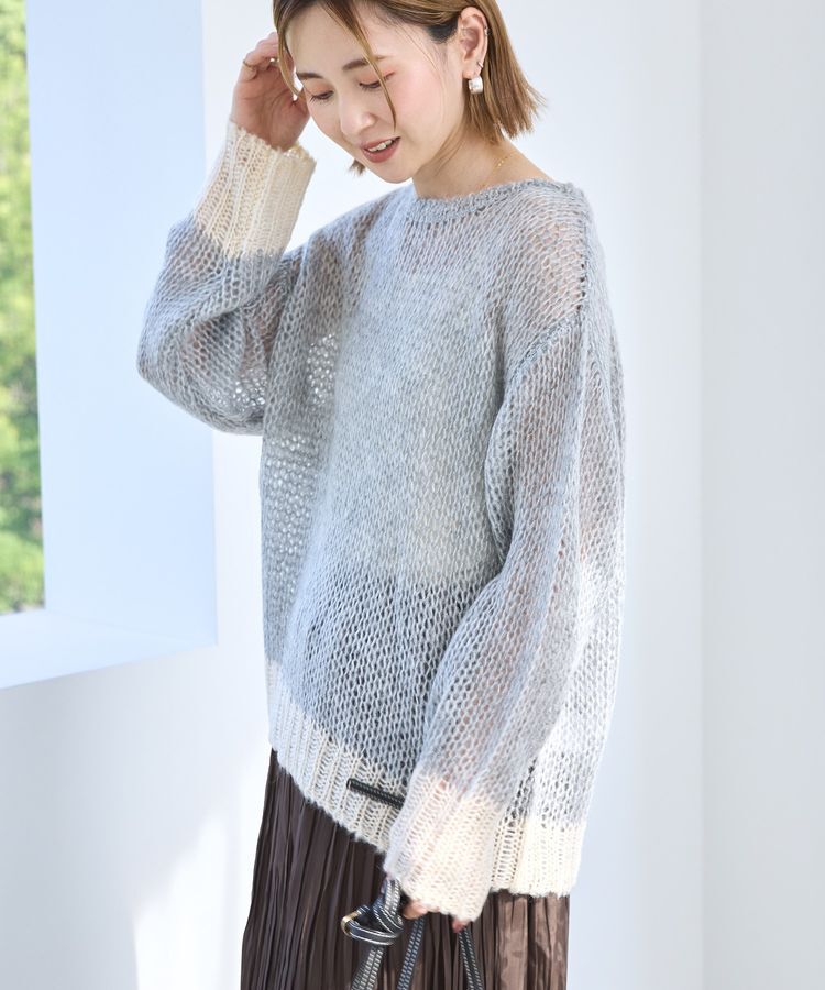 AMERICAN HOLIC「モヘアライク配色ニットプルオーバー」|ニット・セーター|