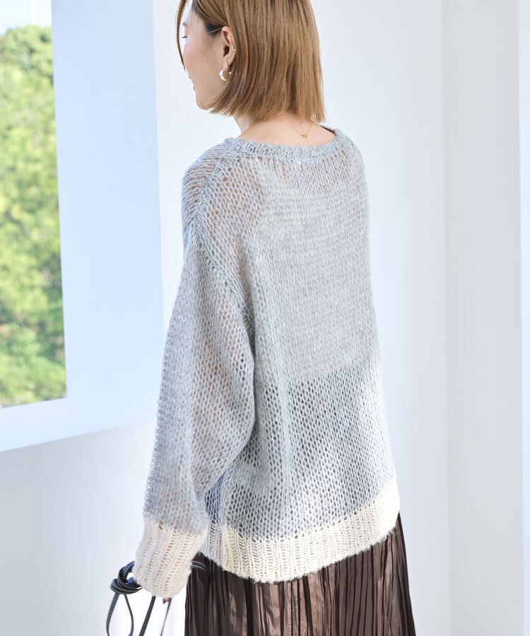 AMERICAN HOLIC「モヘアライク配色ニットプルオーバー」|ニット・セーター|