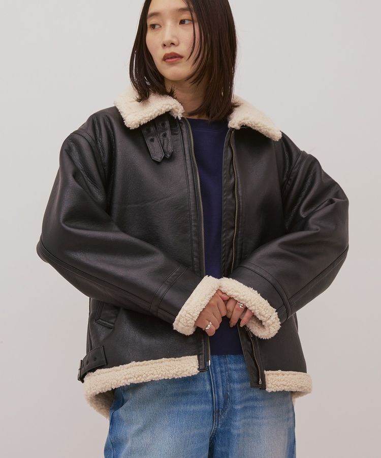 AMERICAN HOLIC「ボアフェイクレザーブルゾン」|その他|