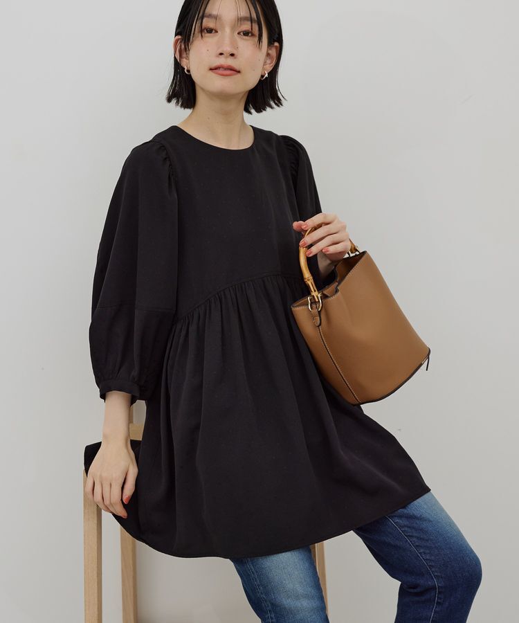 AMERICAN HOLIC「DOTジャガードティアードブラウス」|シャツ・ブラウス|Black