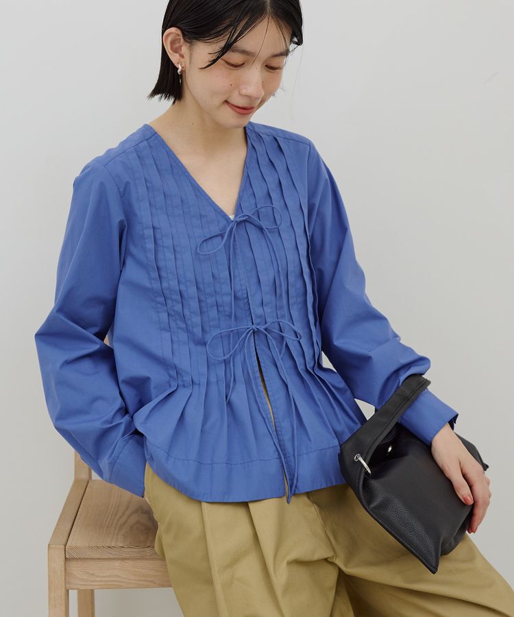 AMERICAN HOLIC「【イージーケア】ピンタックブラウス」|シャツ・ブラウス|Blue