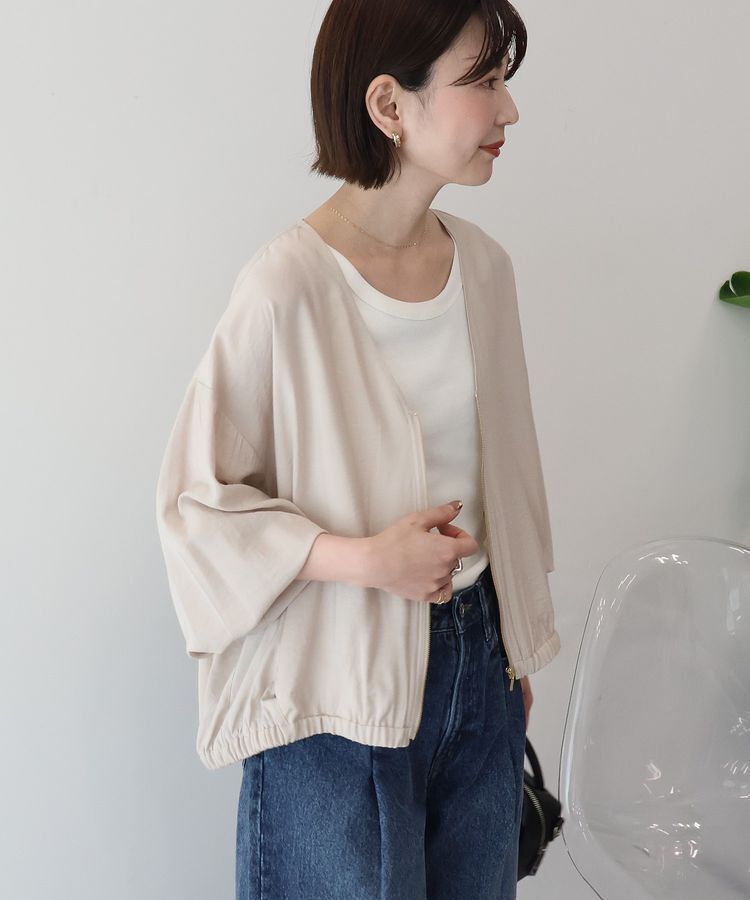 AMERICAN HOLIC「【UVカット+接触冷感】Vネックドルマンブルゾン」|ブルゾン・スタジャン|