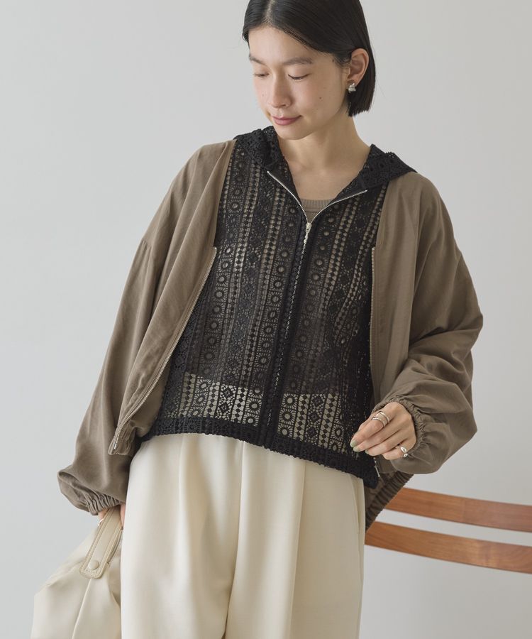 AMERICAN HOLIC「【UVカット+接触冷感】Vネックドルマンブルゾン」|ブルゾン・スタジャン|