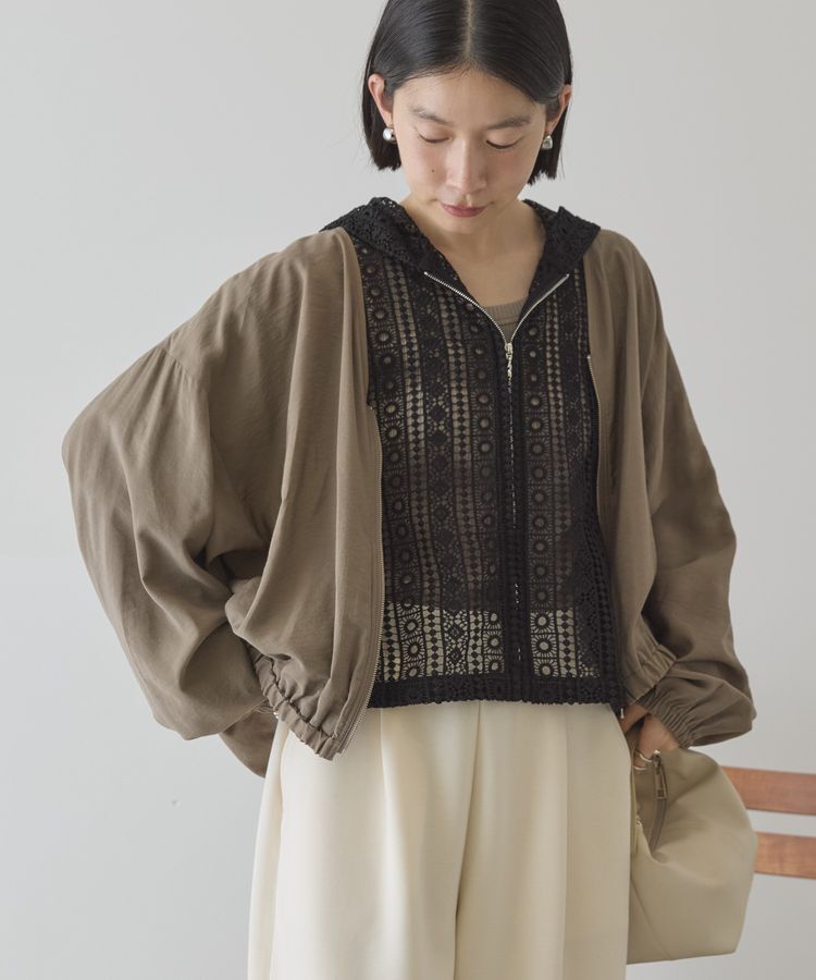 AMERICAN HOLIC「【UVカット+接触冷感】Vネックドルマンブルゾン」|ブルゾン・スタジャン|Mocha