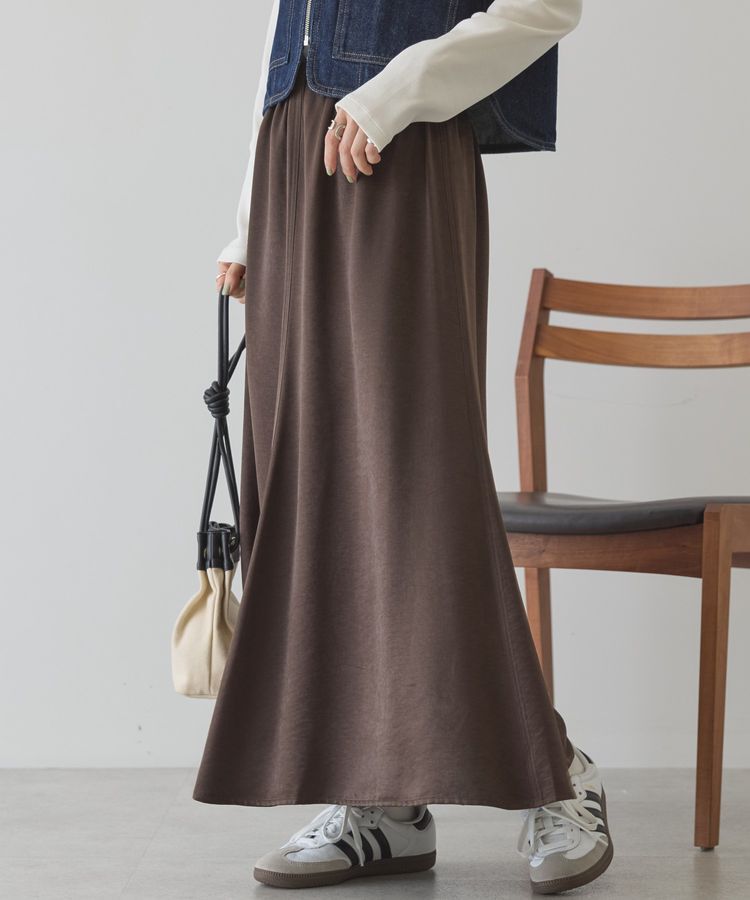 AMERICAN HOLIC「【イージーケア】サテンマーメードスカート」|スカート|Brown