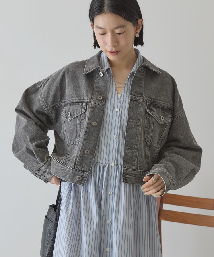 AMERICAN HOLIC「ショート丈デニムジャケット」|テーラードジャケット|