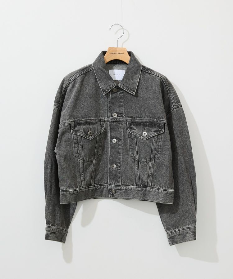 AMERICAN HOLIC「ショート丈デニムジャケット」|テーラードジャケット|