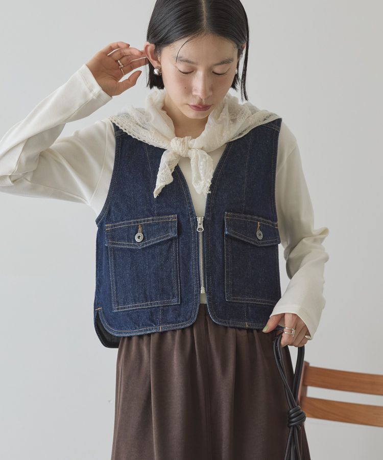 AMERICAN HOLIC「ショート丈デニムベスト」|その他|One Wash