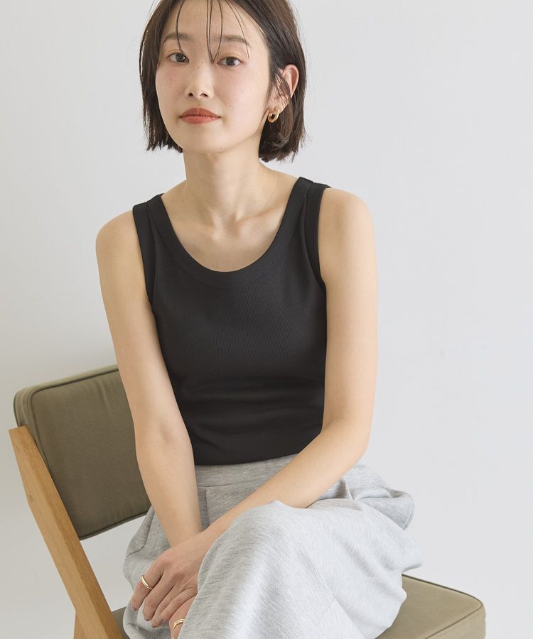 AMERICAN HOLIC「【抗菌防臭】テレコタンクトップ」|インナー|Black