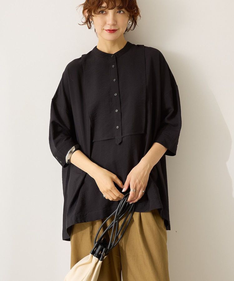 AMERICAN HOLIC「【WEB限定】接触冷感バンドカラーシャツチュニック」|シャツ・ブラウス|
