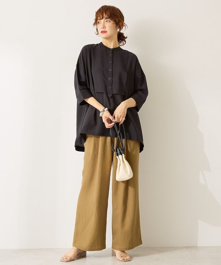 AMERICAN HOLIC「【WEB限定】接触冷感バンドカラーシャツチュニック」|シャツ・ブラウス|