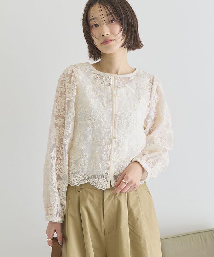 AMERICAN HOLIC「【前後2WAY】シアーレースブラウス」|シャツ・ブラウス|Ivory