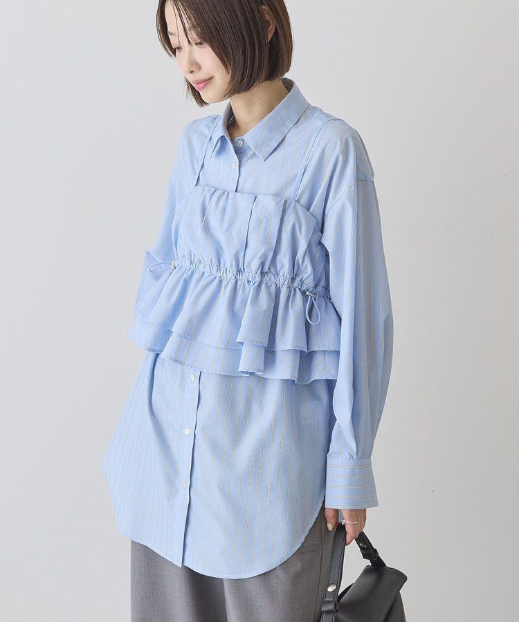 AMERICAN HOLIC「【2点セット・イージーケア】ビスチェ＋シャツ」|シャツ・ブラウス|ストライプサックス