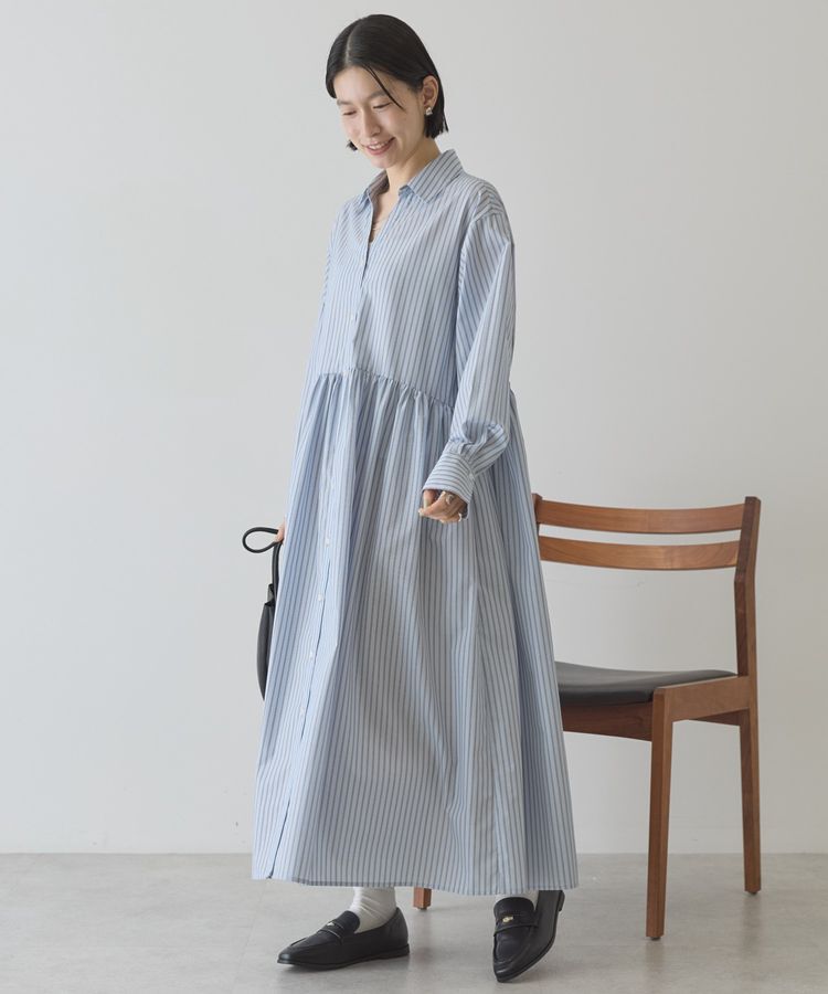 AMERICAN HOLIC「【イージーケア】ギャザーシャツワンピース」|ワンピース|