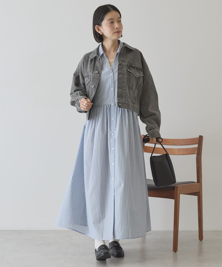 AMERICAN HOLIC「【イージーケア】ギャザーシャツワンピース」|ワンピース|