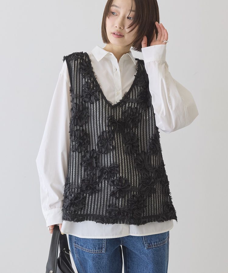 AMERICAN HOLIC「【選べる丈】Vネックレースベスト」|ベスト・ジレ|