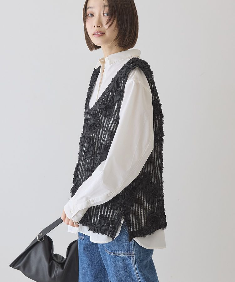 AMERICAN HOLIC「【選べる丈】Vネックレースベスト」|ベスト・ジレ|