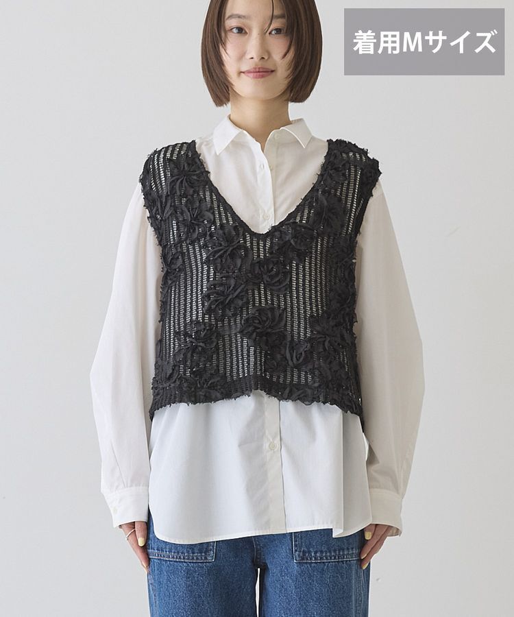 AMERICAN HOLIC「【選べる丈】Vネックレースベスト」|ベスト・ジレ|