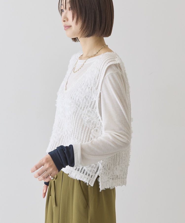 AMERICAN HOLIC「【選べる丈】Vネックレースベスト」|ベスト・ジレ|