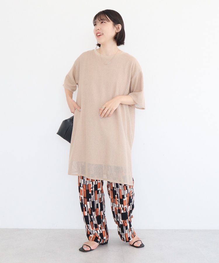 Green Parks「半袖メッシュドッキングチュニック」|チュニック|