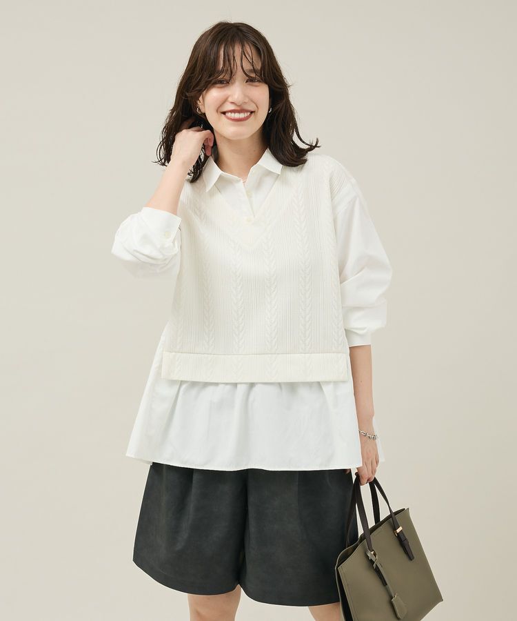 Green Parks「カットモールドッキングシャツチュニック」|チュニック|