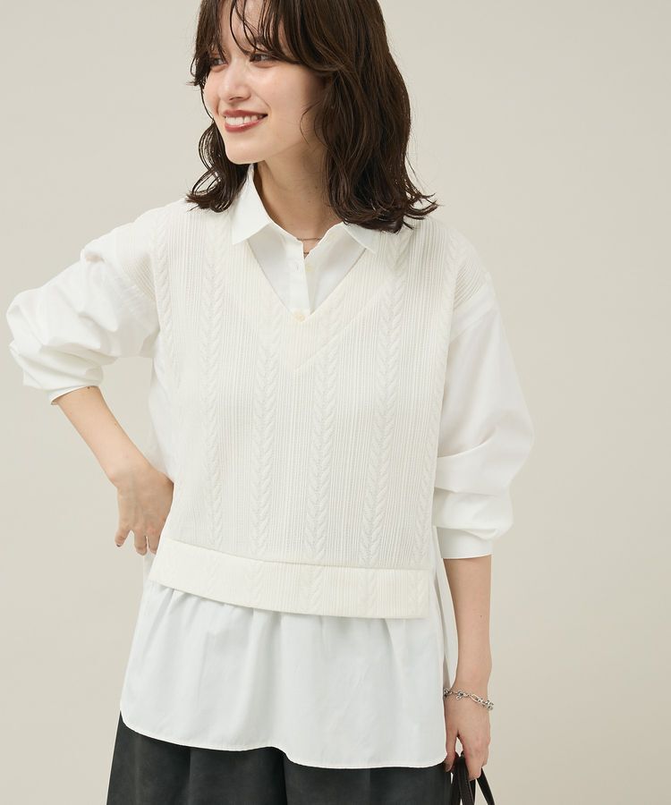 Green Parks「カットモールドッキングシャツチュニック」|チュニック|