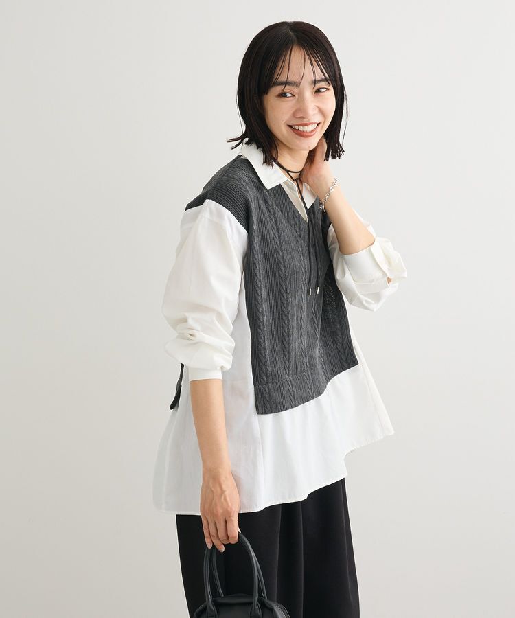 Green Parks「カットモールドッキングシャツチュニック」|チュニック|