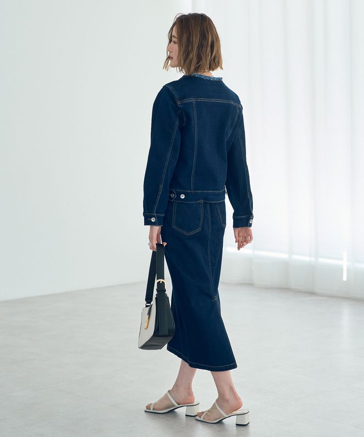 YECCA VECCA「ハイウエストデニムスカート」|タイト|