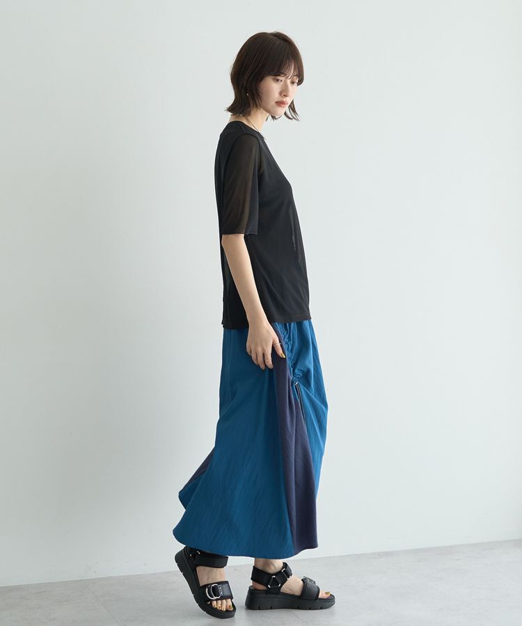 Editt by YECCA VECCA「ドロストデザインロングスカート」|フレア|