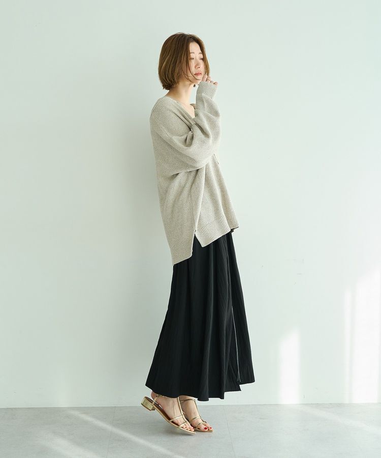 Editt by YECCA VECCA「ドロストデザインロングスカート」|フレア|