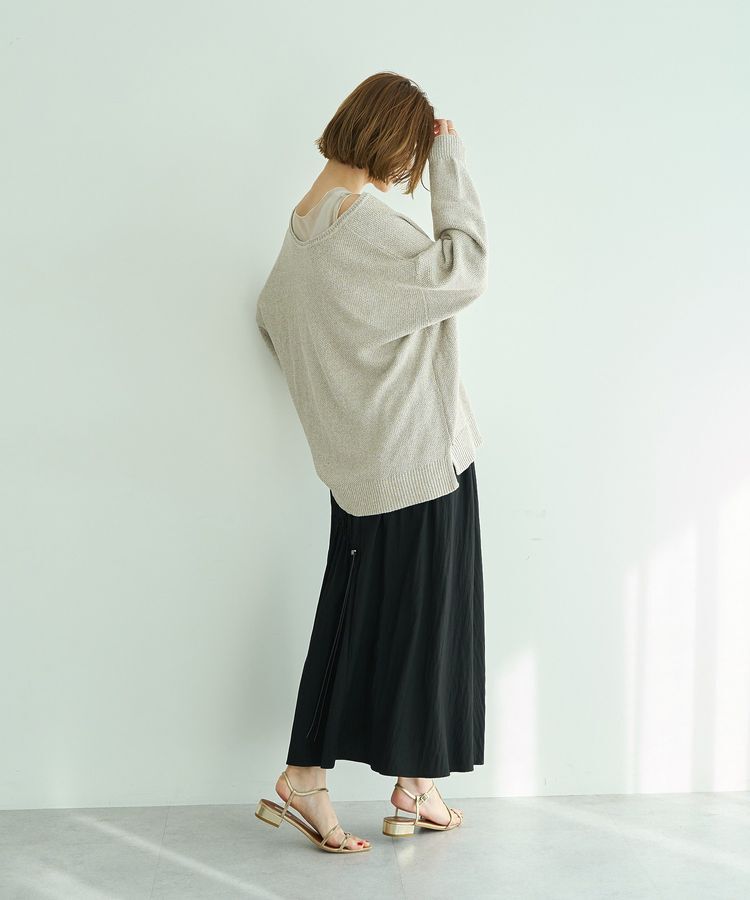 Editt by YECCA VECCA「ドロストデザインロングスカート」|フレア|