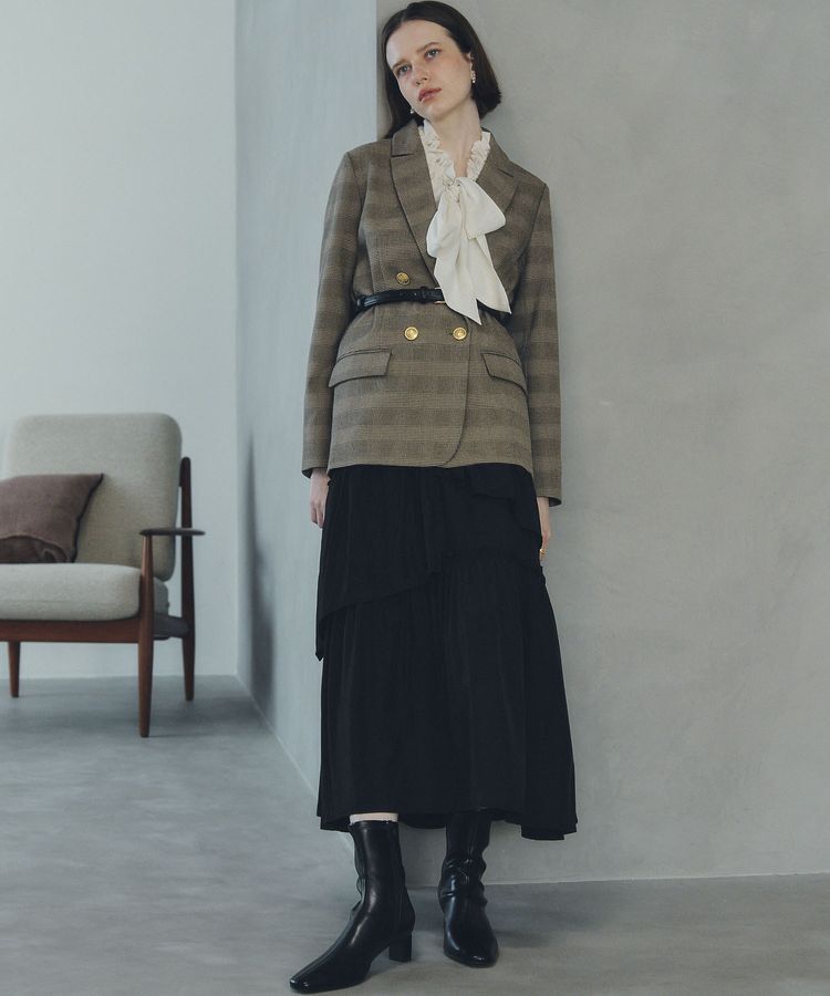 YECCA VECCA「アシンメトリーラッフルスカート」|フレア|